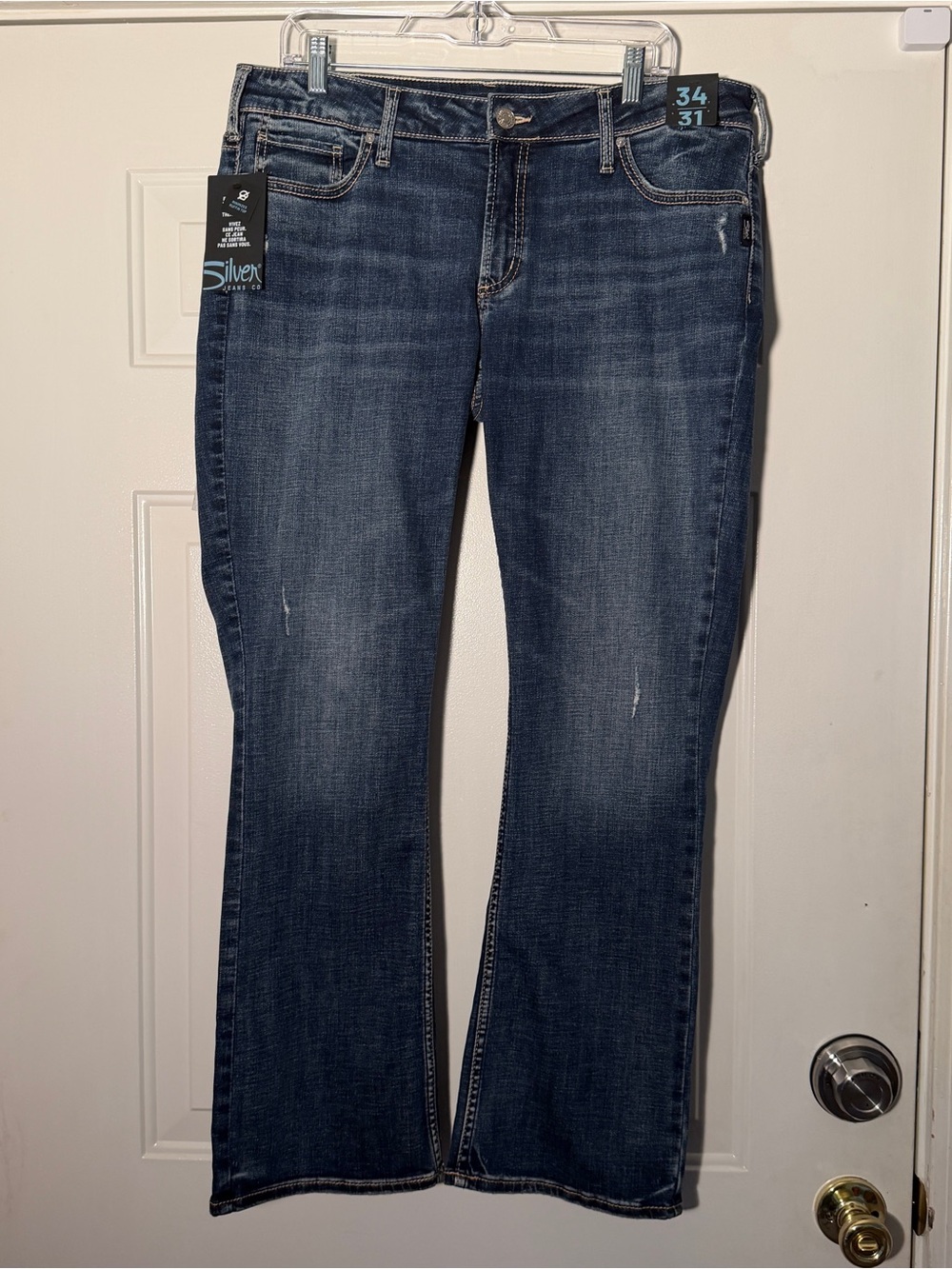 Silver Jeans Brand Women's Dark Blue Elyse Slim Bootcut Jeans‎ - Size 34x31 Sz18